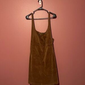 Brown Corduroy Pinafore Dress